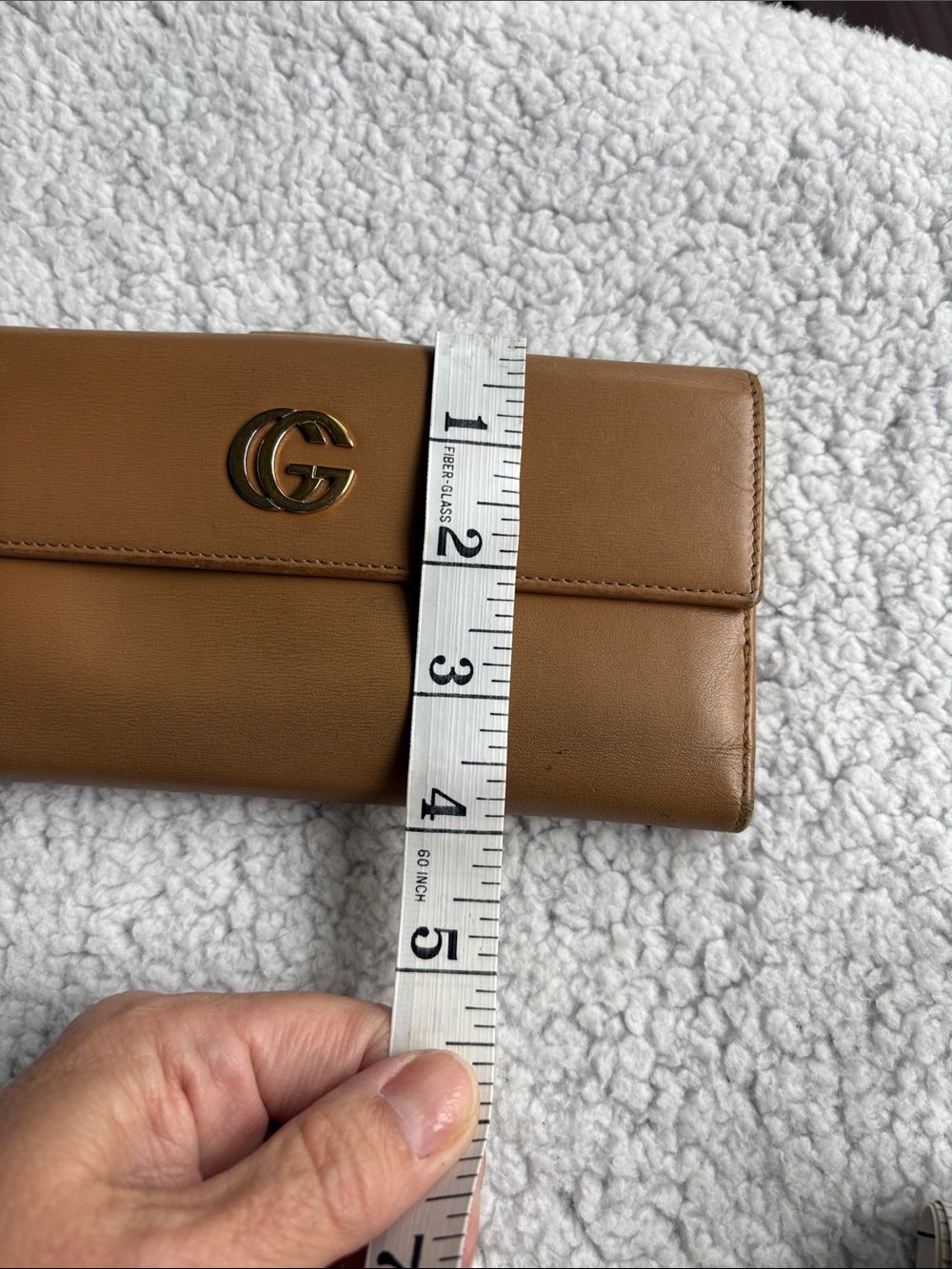 Gucci Interlocking Gold GG Calfskin Camel Colored Leather Continental Wallet - Picture 13 of 14